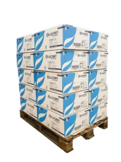 Bancale da 20 scatole di 20 pacchetti di asciugamani in carta Strong Lucart 2 veli