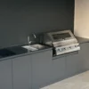 Barbecue a gas Fry Top 750 Basic da appoggio 4 bruciatori griglia scolo a V