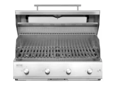 Barbecue a gas Fry Top 750 Basic da appoggio 4 bruciatori griglia scolo a V