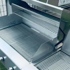 Barbecue a gas Fry Top 750 Basic da appoggio 4 bruciatori griglia tondino