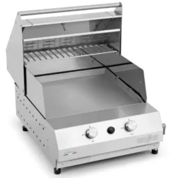 Barbecue a gas Fry Top 500 da appoggio 2 bruciatori con pietra ollare