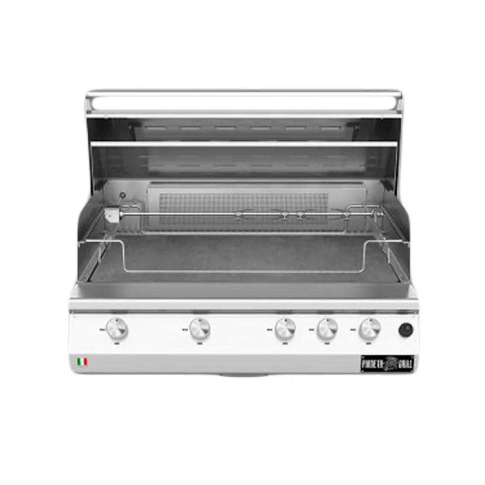 Barbecue a gas Fry Top 750 Range 5 bruciatori pietra ollare