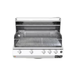 Barbecue a gas Fry Top 750 Range da appoggio 5 bruciatori griglia scolo a V