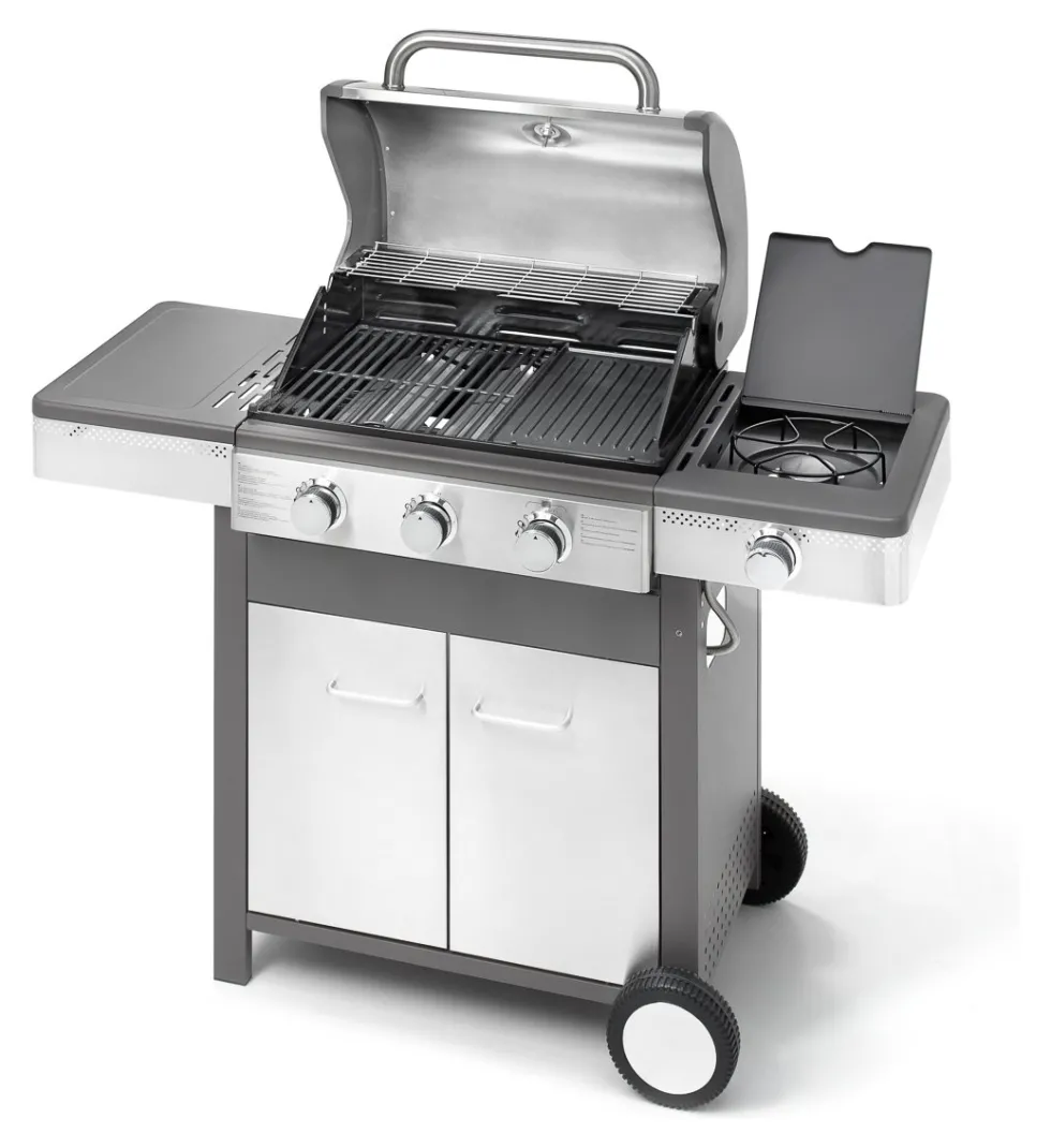 Barbecue GPL Ompagrill 4 B INDIANAPOLIS Grigio e Inox