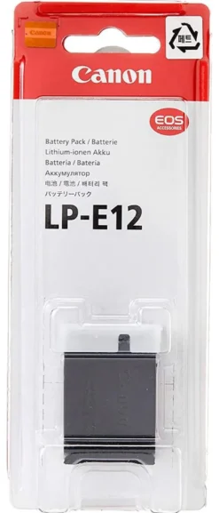 Batteria fotocamera Canon 6760B002 GENUINE LP E12 Black