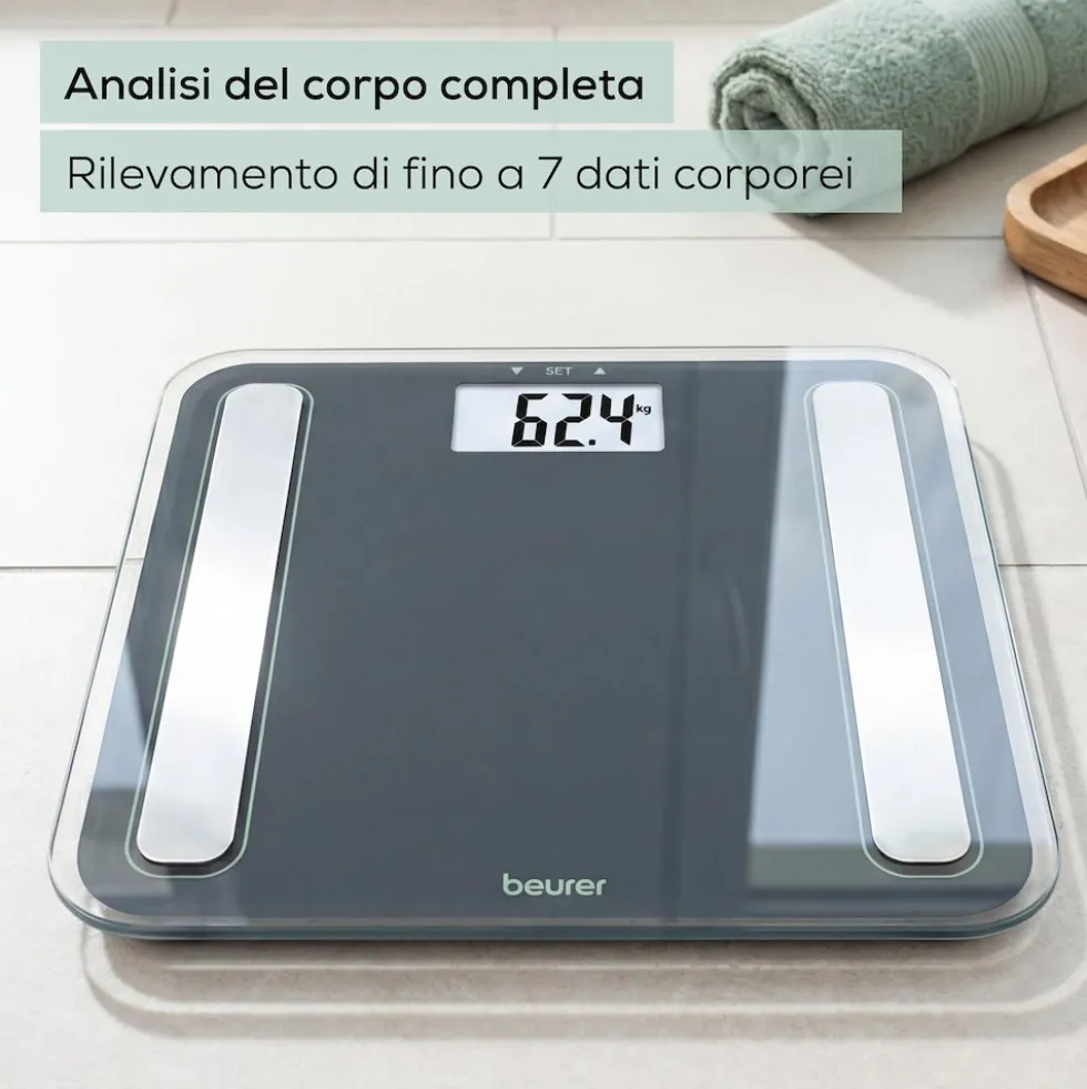 Beurer Bilancia Diagnostica Con Display Lcd Xl Retroilluminato 180Kg Max