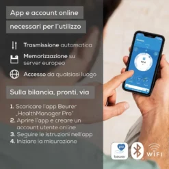 Beurer Pesapersone Elettr. Diagnostica Wifi Bluetooth Max 180Kg 8Utenti