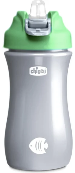 Bicchiere bimbo Chicco 0000692030000 Pop Up 2+ Verde e Grigio