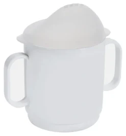 Bicchiere bimbo Cosmoplast 262 con coperchio 2 manici Bianco