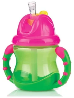 Bicchiere bimbo Nuby NV0404002 FLIP IT con cannuccia Assortito