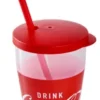 Bicchiere con cannuccia Snips 002001 COCA-COLA Rosso