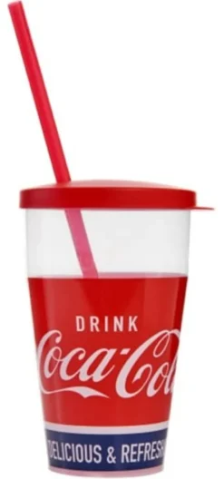 Bicchiere con cannuccia Snips 002001 COCA-COLA Rosso