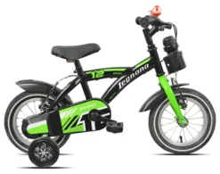 Bicicletta Legnano 26L9900N BIMBO con rotelle Black e Green Glossy