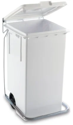 Bidone carellato Giganplast MAX con pedale e reggisacco Bianco
