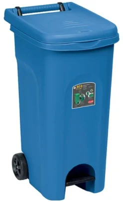 Bidone carellato Stefanplast 25602 URBAN ECO SYSTEM con pedale Blu
