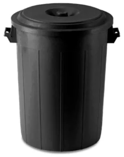 Bidone Stefanplast 25080+25980 con coperchio Nero