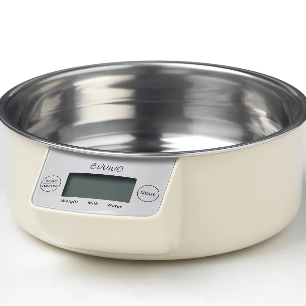 Bilancia da cucina digitale in ABS con ciotola in acciaio rimovibile, pesa fino a 5 kg, Ø cm - Evviva