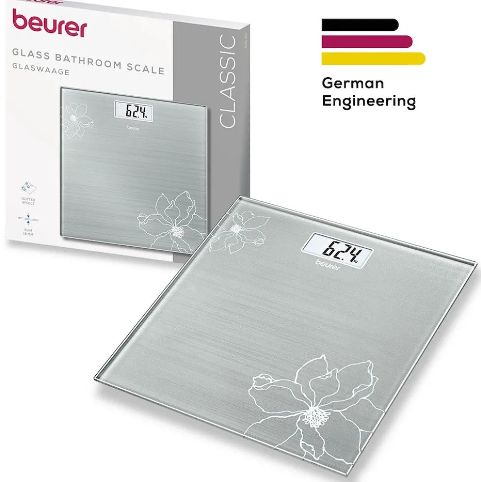 Bilancia pesapersone Beurer GS 10 Glitter in vetro fino a 180 kg