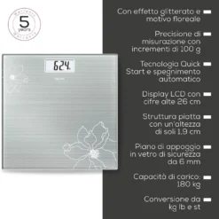Bilancia pesapersone Beurer GS 10 Glitter in vetro fino a 180 kg