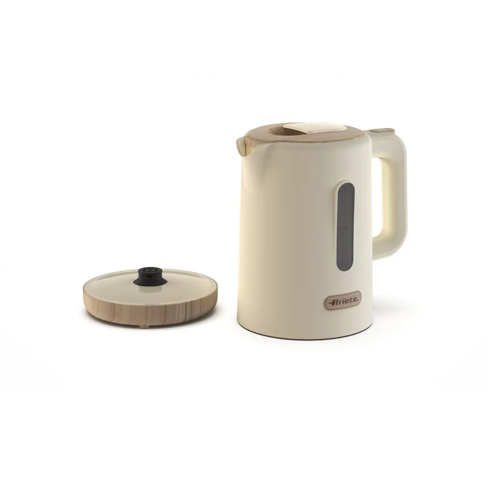 Bollitore elettrico Ariete 2846 Crema con finitura effetto legno