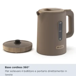 Bollitore elettrico ARIETE 2846 TORTORA con effetto legno e 1.7L