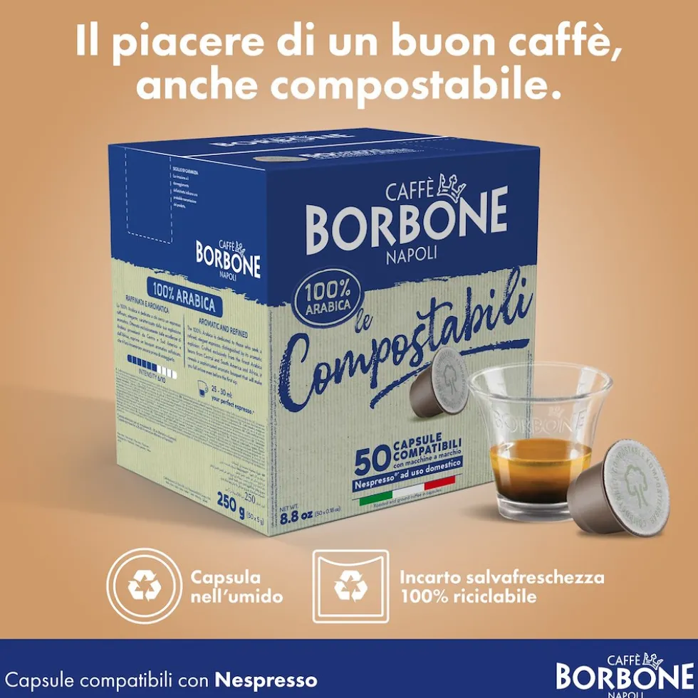 Borbone Capsule Compostabili Nespresso 50Pz Arabica