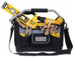 Borsa porta attrezzi Stanley 196182 cestello con tracolla Nero e Grigi