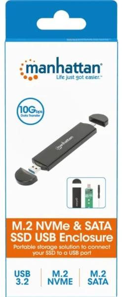 Box esterno hard disk Manhattan I CASE USB31C NGFFM2 USB C e USB A Bla
