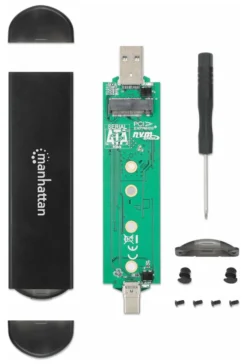 Box esterno hard disk Manhattan I CASE USB31C NGFFM2 USB C e USB A Bla