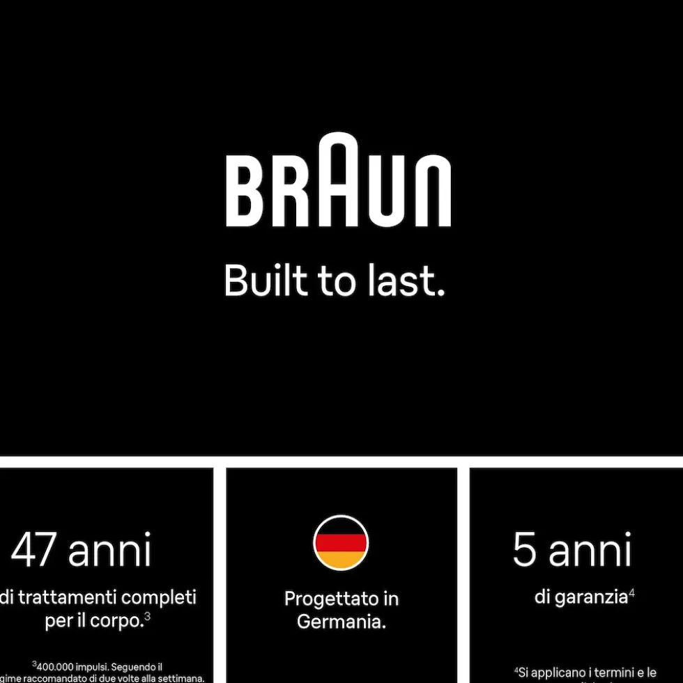 Braun Epilatore Luce Pulsata 400.000 Imp + Accessori