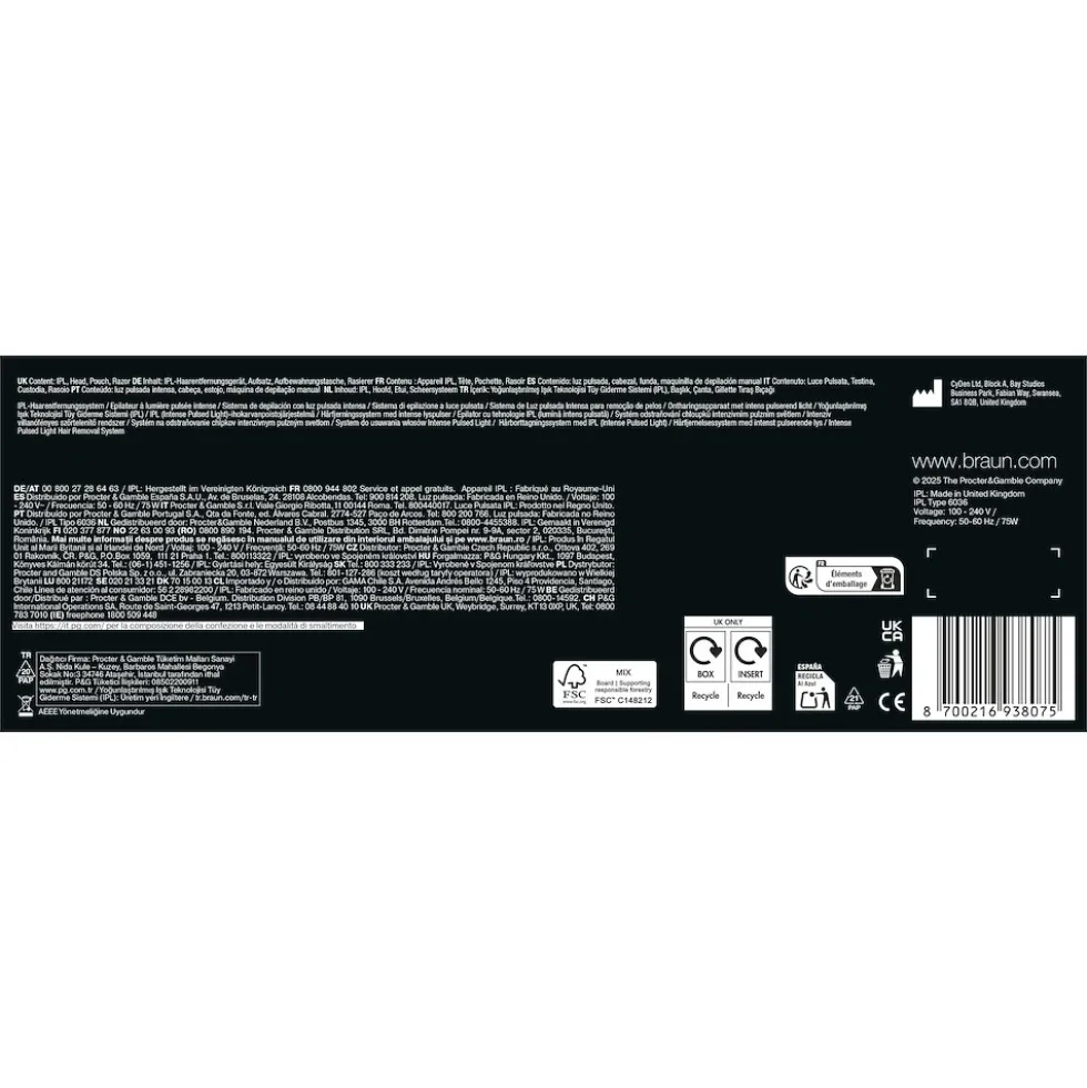 Braun Epilatore Luce Pulsata 3Modalita'' + Accessori