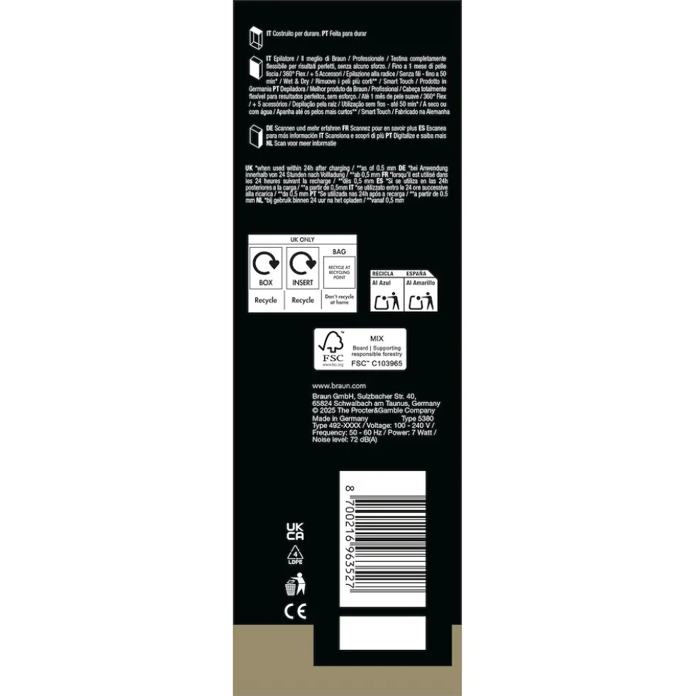 Braun Epilatore Ricaricabile Testina Flessibile