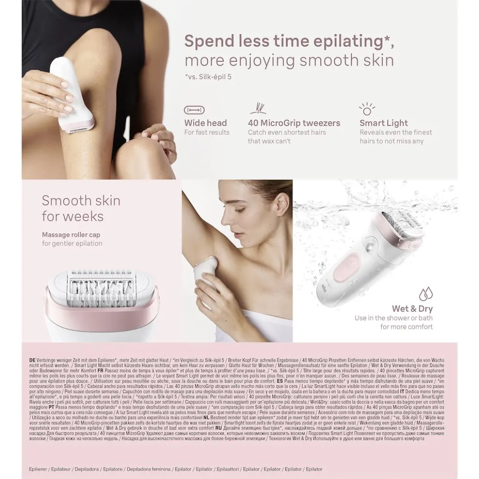 Braun Epilatore Ric 40Pinz 2Acc Wet&Dry Lucesmart