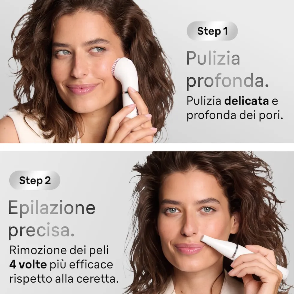 Braun Epilatore Viso Donna Con Spazzola Di Pulizia