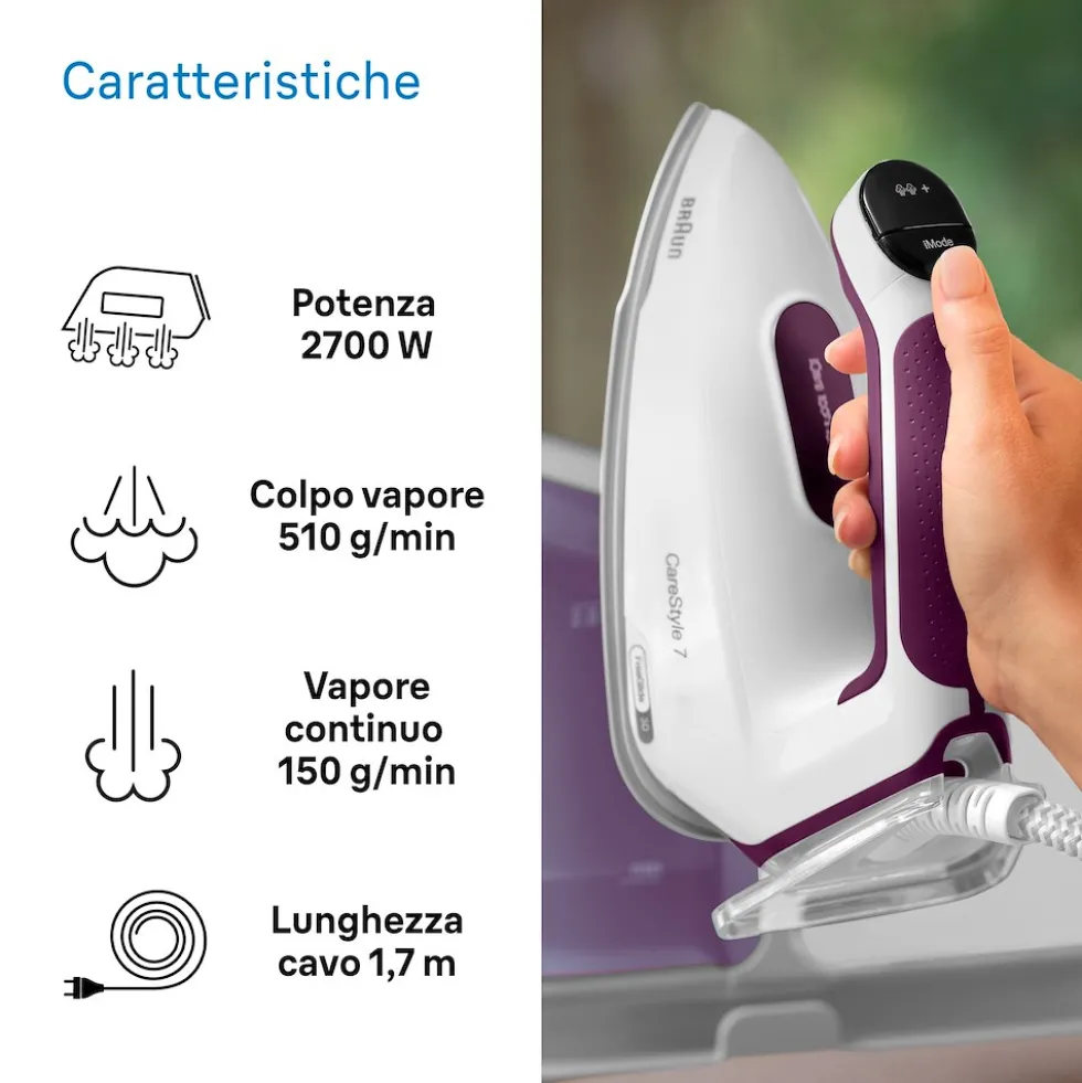 Braun Sist.stirante 2700W 7,5Bar 160Gr/550Gr Min 2L 3Modalita