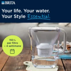Brita Caraffa Filtrante Style Essential Grigio/Blu 2,4L Con 3 Mx Pro Pp