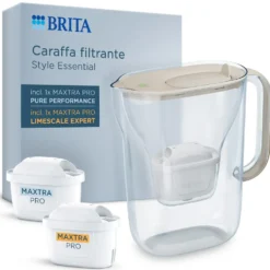 Brita Caraffa Filtr Style Essential Sabbia 2,4L C/ 1 Mx Pro Pp E 1Mx Pro Le