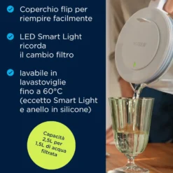 Brita Caraffa Glass Jug Caraffa Filtrante 2,5L Vetro Trasparente E Bianco