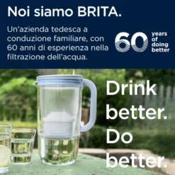 Brita Caraffa Glass Jug Caraffa Filtrante 2,5L Vetro Trasparente E Bianco