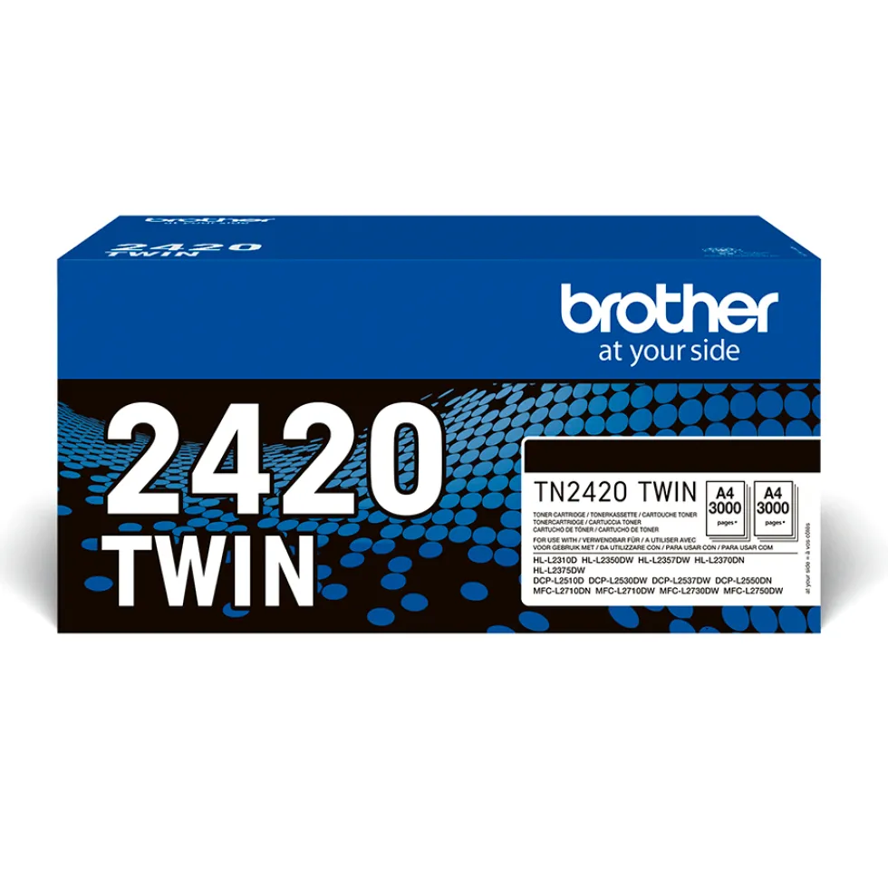 BROTHER TONER ORIGINALE TN-2420TWIN 3K NERO CONFEZIONE 2 PEZZI