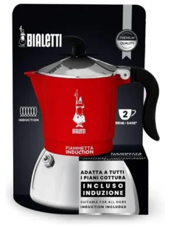 Caffettiera Bialetti 0007147 FIAMMETTA INDUCTION Rosso e Cromo