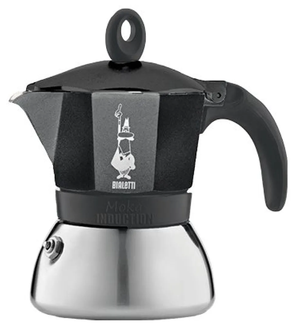 Caffettiera Bialetti 006936 MOKA INDUCTION Cromo e Nero