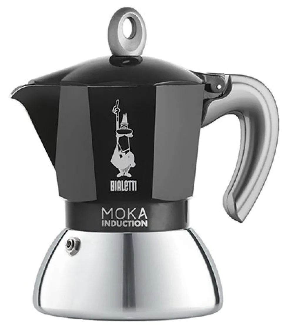 Caffettiera Bialetti 0006932 MOKA INDUCTION Cromo e Nero
