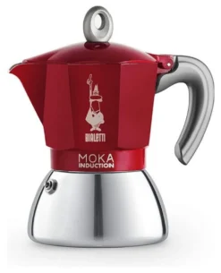 Caffettiera Bialetti 0006946 NP MOKA INDUCTION Cromo e Rosso