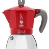Caffettiera Bialetti 0006942 NP MOKA INDUCTION Cromo e Rosso