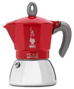 Caffettiera Bialetti 0006942 NP MOKA INDUCTION Cromo e Rosso