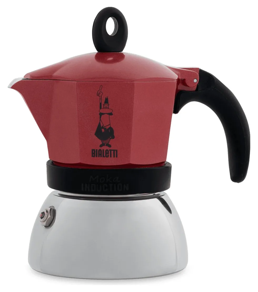 Caffettiera Bialetti 0006944 NP MOKA INDUCTION Cromo e Rosso