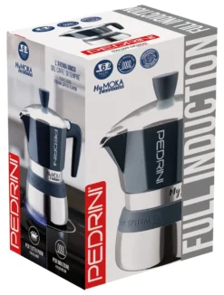 Caffettiera Pedrini 02CF165 MYMOKA INDUCTION Velvet Blue e Cromo