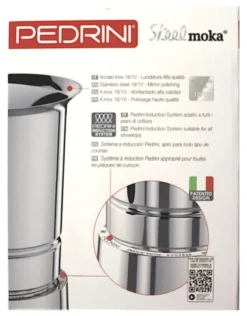 Caffettiera Pedrini 02CF037 STEEL MOKA INDUCTION Cromo lucido