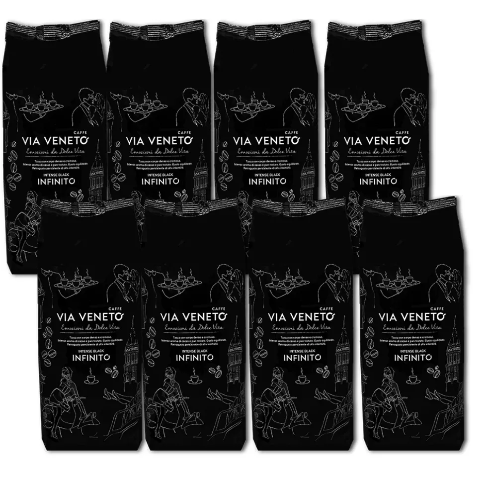 Caffè in grani Via Veneto miscela infinito 500 gr 8pezzi